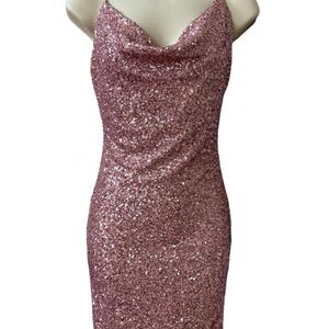 Pink sequin mini dress size small